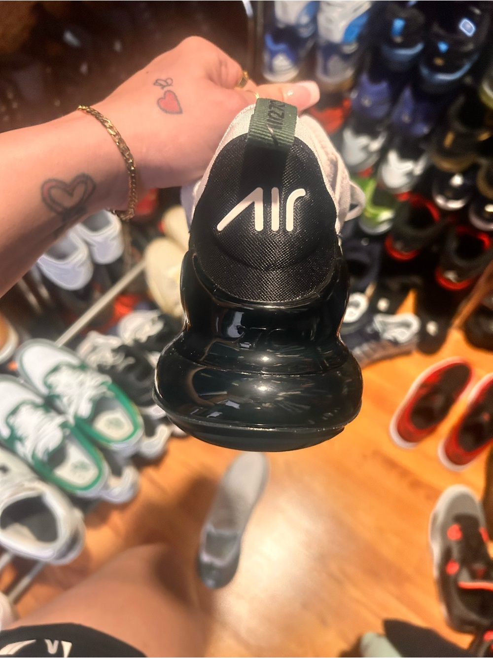 Nike White and Dark Green Air Max 270 Trainer - Picture 6 of 6